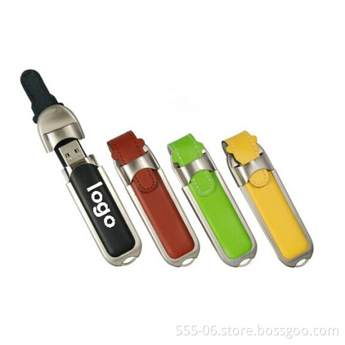 Luxury Leather USB Memory Stick 8GB with Emboss Logo